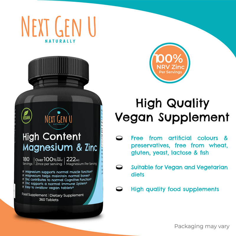360 High Strength Magnesium and Zinc Tablets