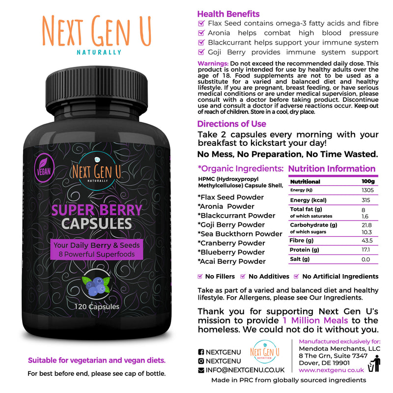 Super Berry Immune Support Supplement 120 Capsules