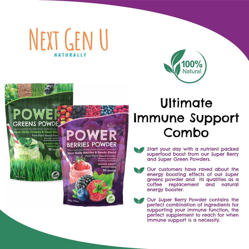 Superfood Greens Powder & Berries Powder Dietary Supplements for Immune Support