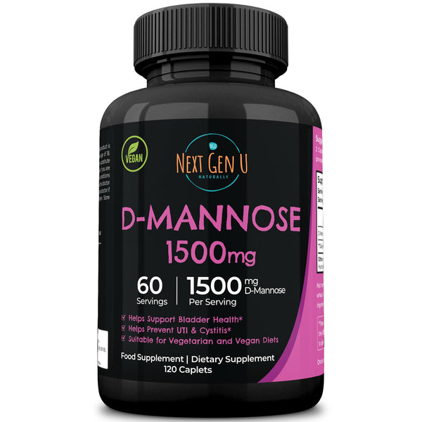 120 D-Mannose 1500 mg Vegan Caplets