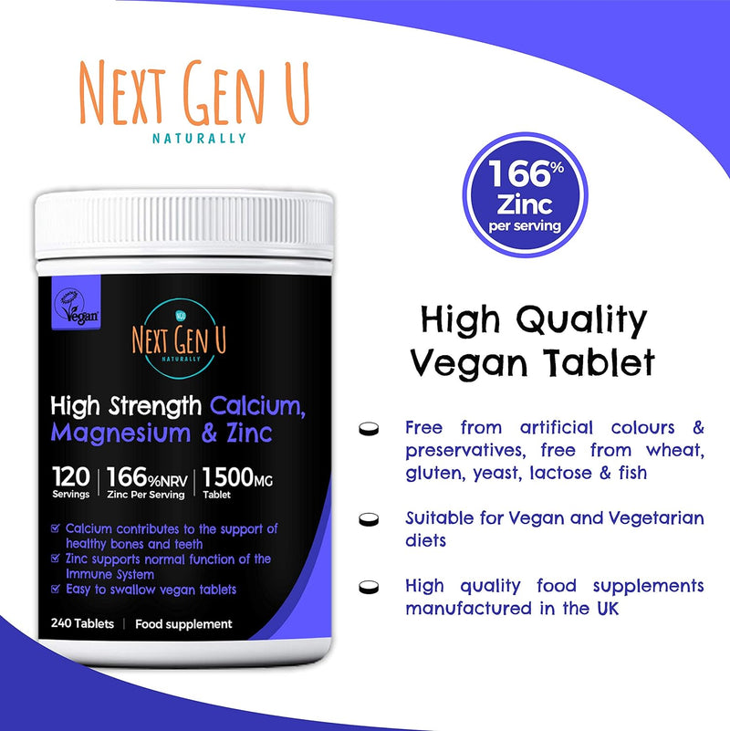 240 Calcium Magnesium & Zinc Vegan Caplets