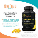 120 Flaxseed Oil w/Omega 3, 6, 9 - 1000 mg Vegan Softgels