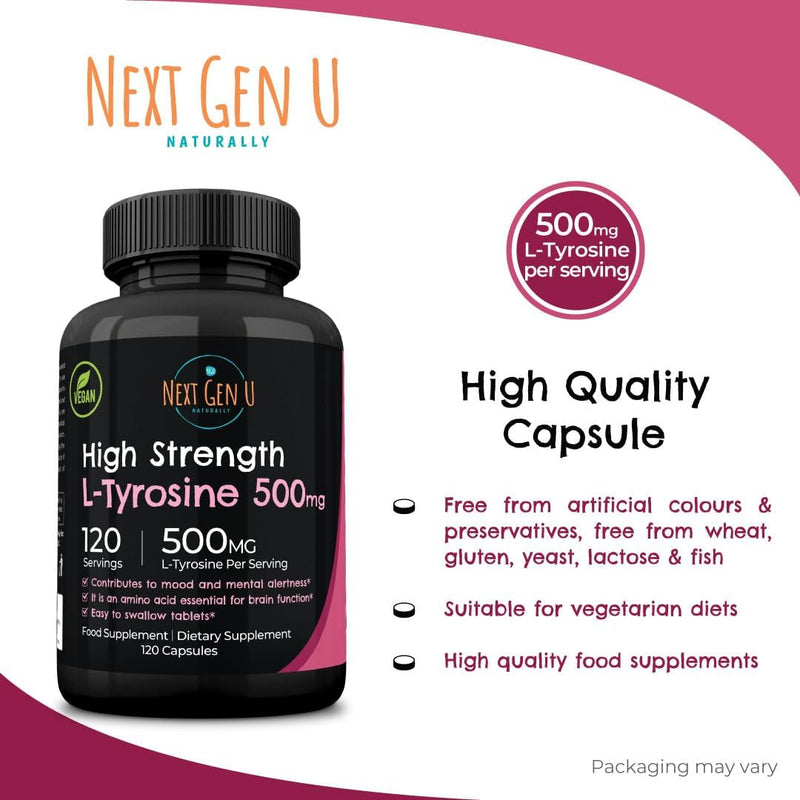 120 L-Tyrosine 500 mg Vegan Capsules