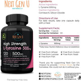 120 L-Tyrosine 500 mg Vegan Capsules