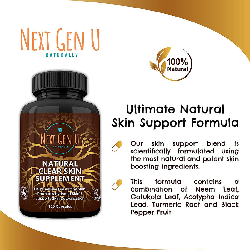 Natural Clear Skin - 120 High Strength Vegan Capsules