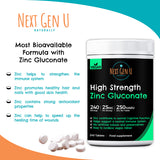 240 High Strength Zinc Gluconate Vegan Tablets