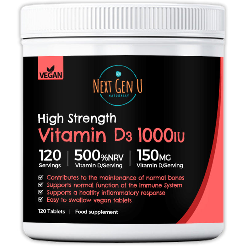 120 Vitamin D Tablets 1000iU Supports Normal Immune Function